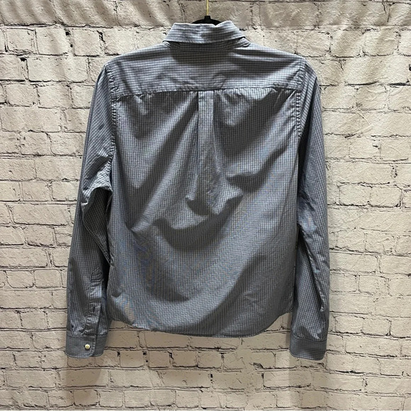 ABERCROMBIE & FITCH Mens Button Down Long Sleeve Muscle Shirt Blue White Small - Picture 2 of 9